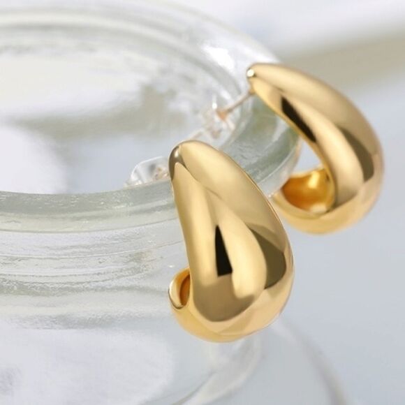 24K Gold Plated Drop Earrings - Picture 8 of 13